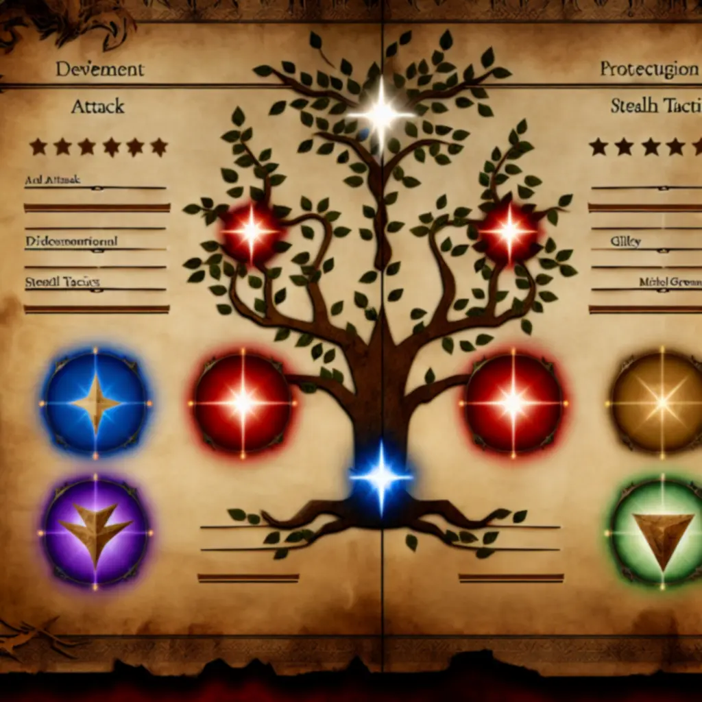 Schemat drzewka umiejętności w Unbroken Soul